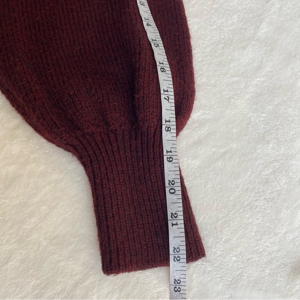 ASOS Long Sleeve Collar Knitted Sweater in Burgundy Size 10 - Picture 10 of 13